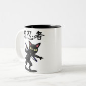 Ninja Katze Zweifarbige Tasse (Vorderseite Links)