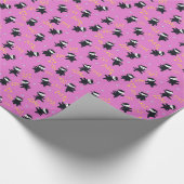 Ninja Katzen mit Star Power auf Rosa Geschenkpapier (Ecke)