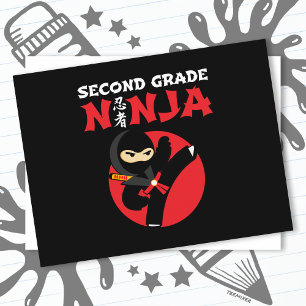 Ninja-Kick-Erster Tag in die Schule Postkarte