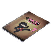 NINJA Kicking it Karate Warrior Pink Black Notizblock (Linke Seite)