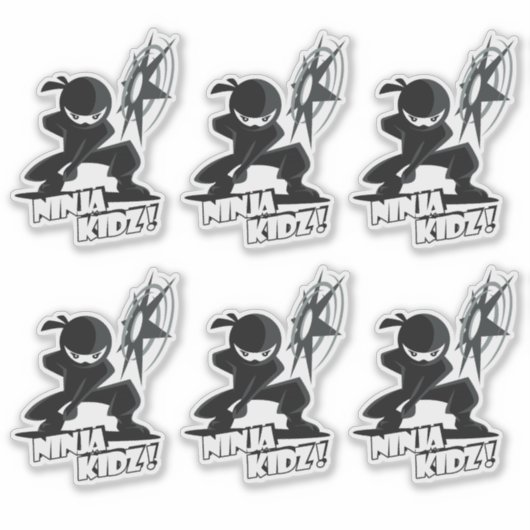 Ninja Kidz | 8"x 8"- glänzend transparent Aufkleber (Vorderseite)
