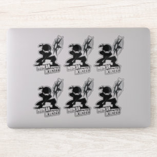 Ninja Kidz   8"x 8"- glänzend transparent Aufkleber