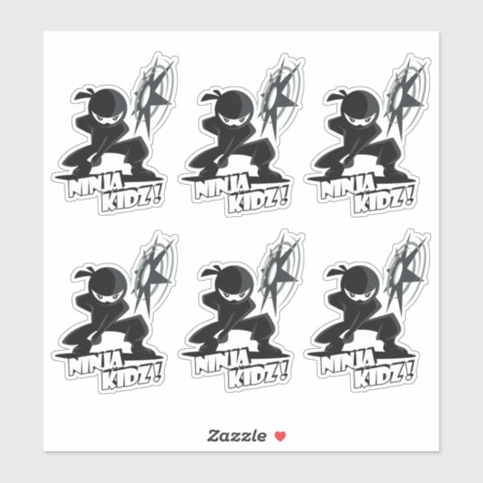 Ninja Kidz | 8"x 8"- glänzend transparent Aufkleber (Blatt)