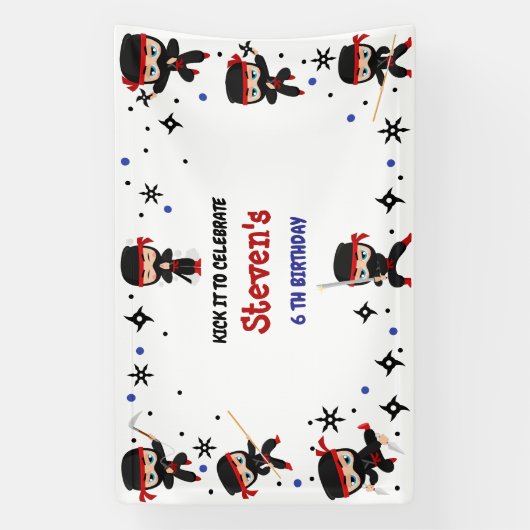 Ninja-Kindergeburtstag Banner (Vertikal)