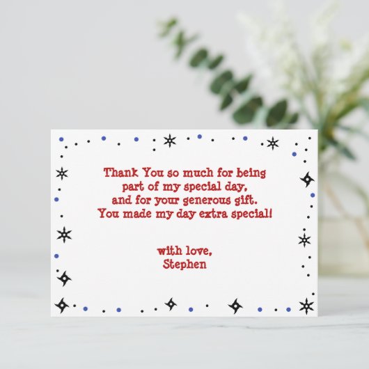 Ninja-Kindergeburtstag Dankeskarte (Stehend Vorderseite)