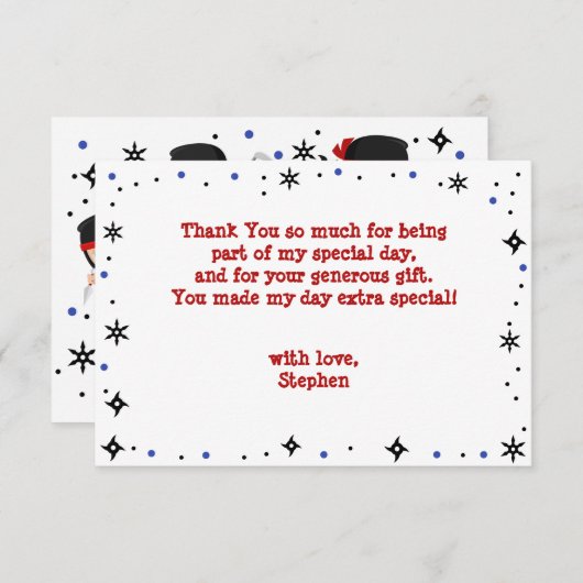 Ninja-Kindergeburtstag Dankeskarte (Vorne/Hinten)