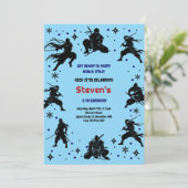 Ninja-Kindergeburtstag Einladung (Stehend Vorderseite)