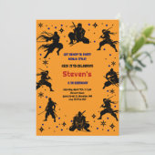 Ninja-Kindergeburtstag Einladung (Stehend Vorderseite)