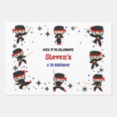Ninja Kindergeburtstag Geschenkpapier Set (Vorderseite)