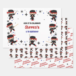 Ninja Kindergeburtstag Geschenkpapier Set