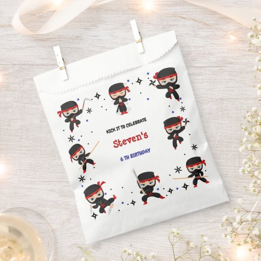 Ninja-Kindergeburtstag Geschenktütchen (Ausgeschnitten)