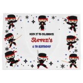 Ninja-Kindergeburtstag Große Geschenktüte (Rückseite)