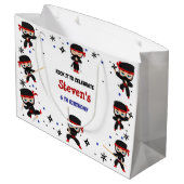 Ninja-Kindergeburtstag Große Geschenktüte (Rückseite Schrägansicht)