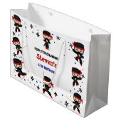 Ninja-Kindergeburtstag Große Geschenktüte (Vorderseite Schrägansicht)