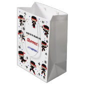 Ninja-Kindergeburtstag Mittlere Geschenktüte (Rückseite Schrägansicht)