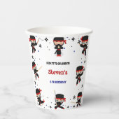 Ninja-Kindergeburtstag Pappbecher (Vorderseite)