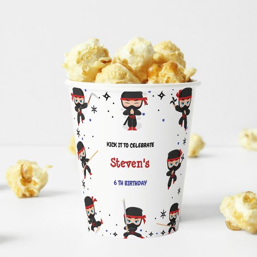 Ninja-Kindergeburtstag Pappbecher