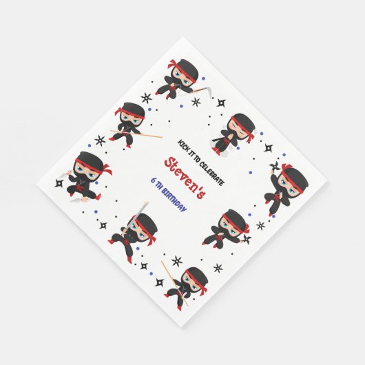 Ninja-Kindergeburtstag Serviette (Ecke)