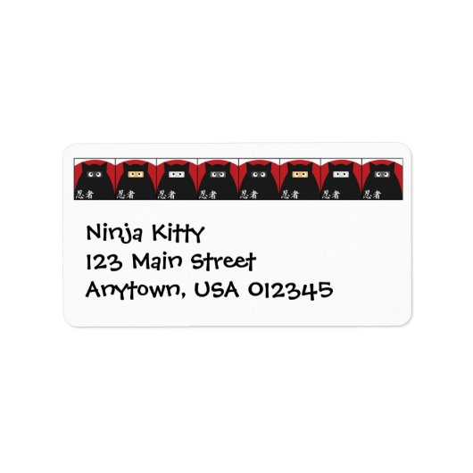 Ninja Kitty Address Label Adressaufkleber (Vorne)