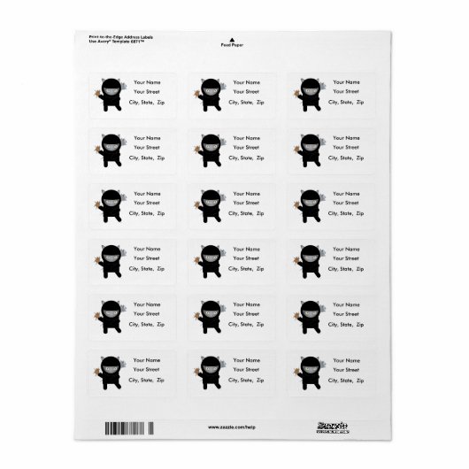 Ninja Kitty Address Labels Adressaufkleber (Vorne)