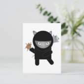 Ninja Kitty Cat Kawaii Niedlich Postkarte (Stehend Vorderseite)
