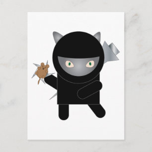 Ninja Kitty Cat Kawaii Niedlich Postkarte