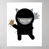 Ninja Kitty Cat Niedlich Mouse Poster (Vorne)