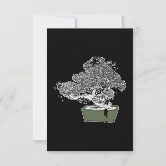 Ninja Kitty Cats Bonsai Tree Japanischer Buddhist Dankeskarte (Vorderseite)