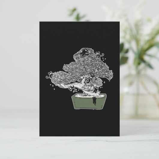 Ninja Kitty Cats Bonsai Tree Japanischer Buddhist Dankeskarte (Stehend Vorderseite)