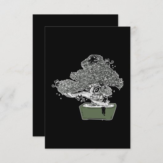 Ninja Kitty Cats Bonsai Tree Japanischer Buddhist Dankeskarte (Vorne/Hinten)