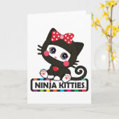 Ninja Kitty Grußkarte Karte (Gelbe Blume)