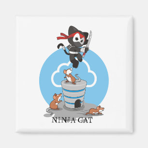 Ninja Kitty mit Mäusen Magnet