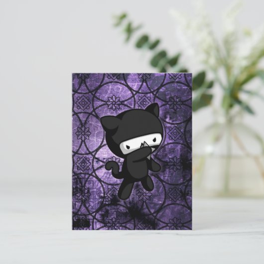 Ninja Kitty Postkarte (Stehend Vorderseite)