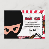 Ninja Krieger danken Ihnen Karten