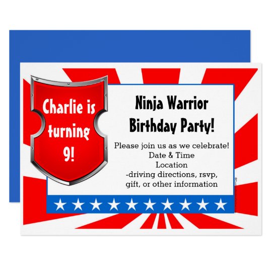 Ninja Krieger Geburtstags Party Scherzt Die Einladung Zazzle De