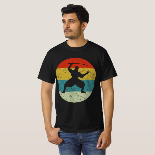 Ninja Krieger Retro Vintag T-Shirt (Vorne ganz)