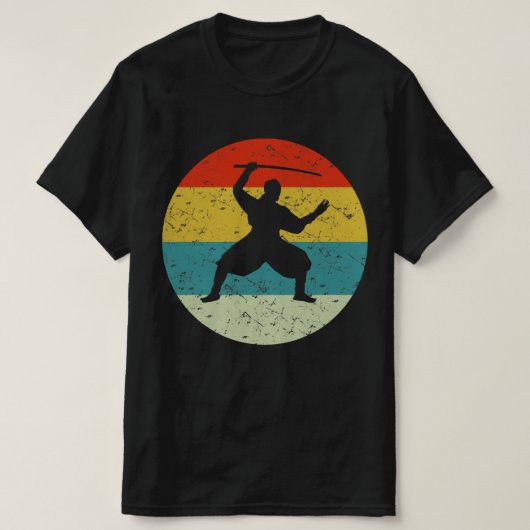 Ninja Krieger Retro Vintag T-Shirt (Design vorne)