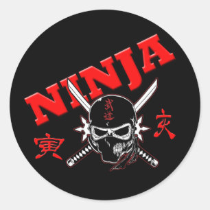 Ninja Krieger Runder Aufkleber