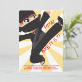 Ninja Kriegers-Karate-Kampfkunst-Einladung Einladung (Stehend Vorderseite)