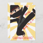 Ninja Kriegers-Karate-Kampfkunst-Einladung Einladung (Vorne/Hinten)