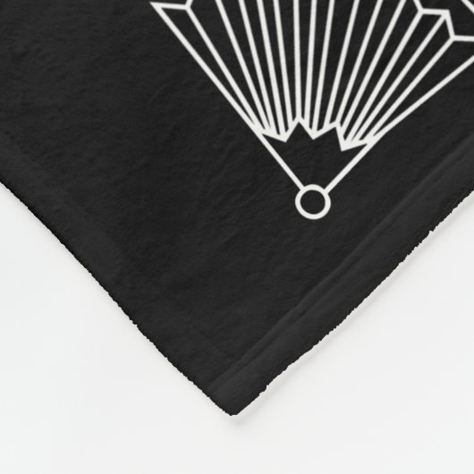 Ninja Künstlerischer Text auf schwarz Fleecedecke (Ecke)