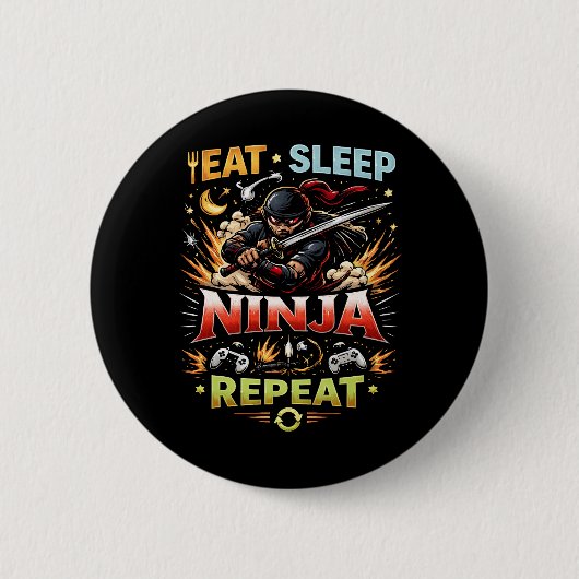 Ninja Lebensschleife Button (Vorderseite)
