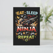 Ninja Lebensschleife Dankeskarte (Stehend Vorderseite)