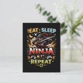Ninja-Lebensschleife Postkarte (Stehend Vorderseite)