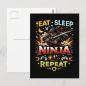 Ninja-Lebensschleife Postkarte (Vorne/Hinten)
