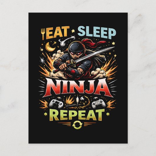 Ninja-Lebensschleife Postkarte (Vorderseite)