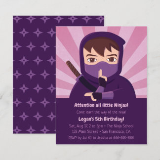 Ninja Lernen Ninjutsu Kindergeburtstag Party Einladung