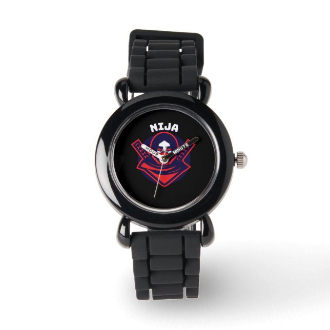 Ninja-Logo – Fettem Krieger-Emblem Armbanduhr (Vorderseite)