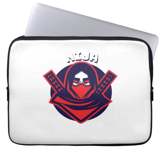Ninja-Logo – Fettem Krieger-Emblem Laptopschutzhülle (Vorderseite)