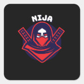 Ninja-Logo – Fettem Krieger-Emblem Quadratischer Aufkleber (Vorderseite)